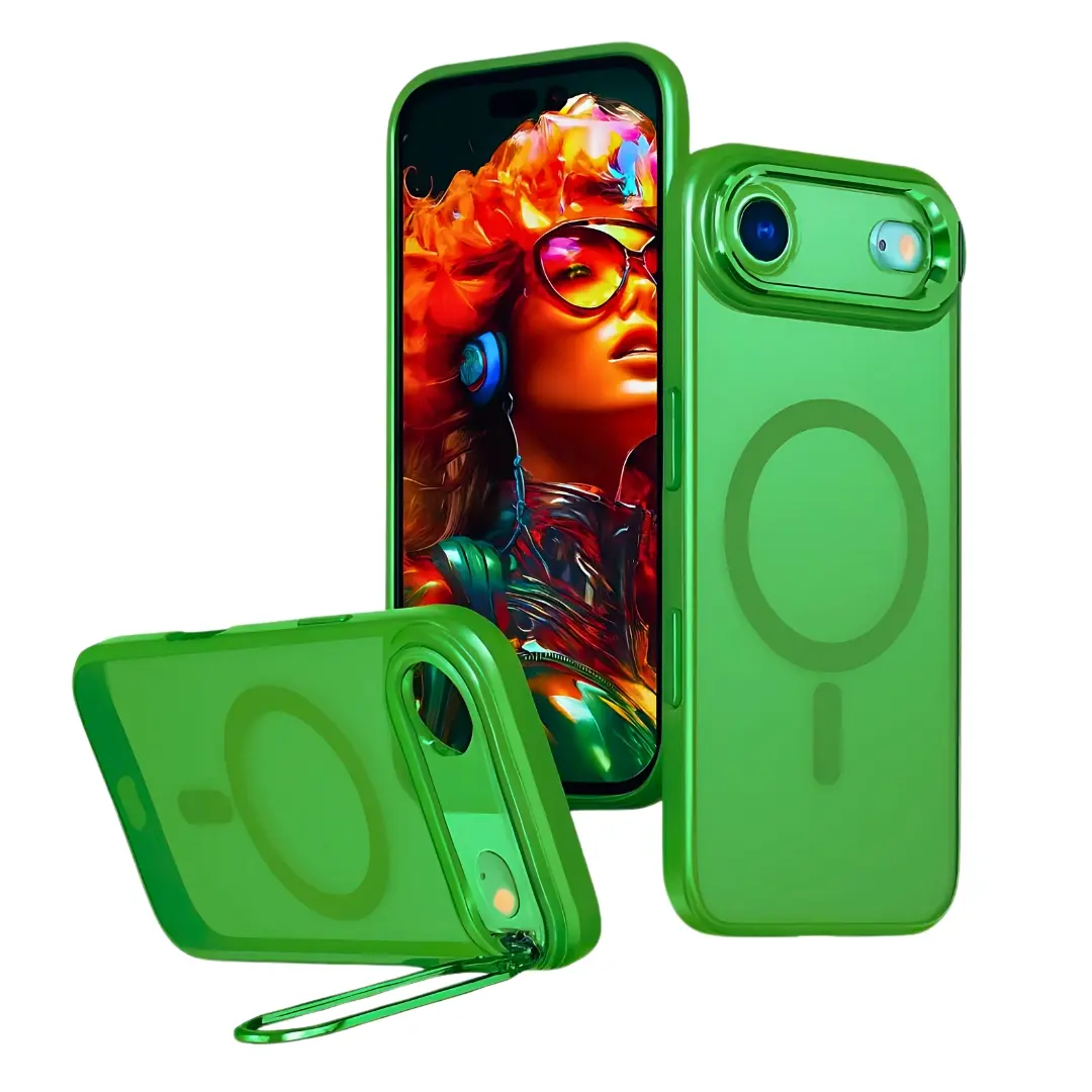 iPhone 17 Air MagSafe Smoke Camera Stand Case Green